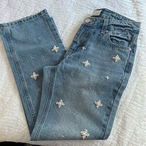 Stylish Blue Embellished Women's Jeans